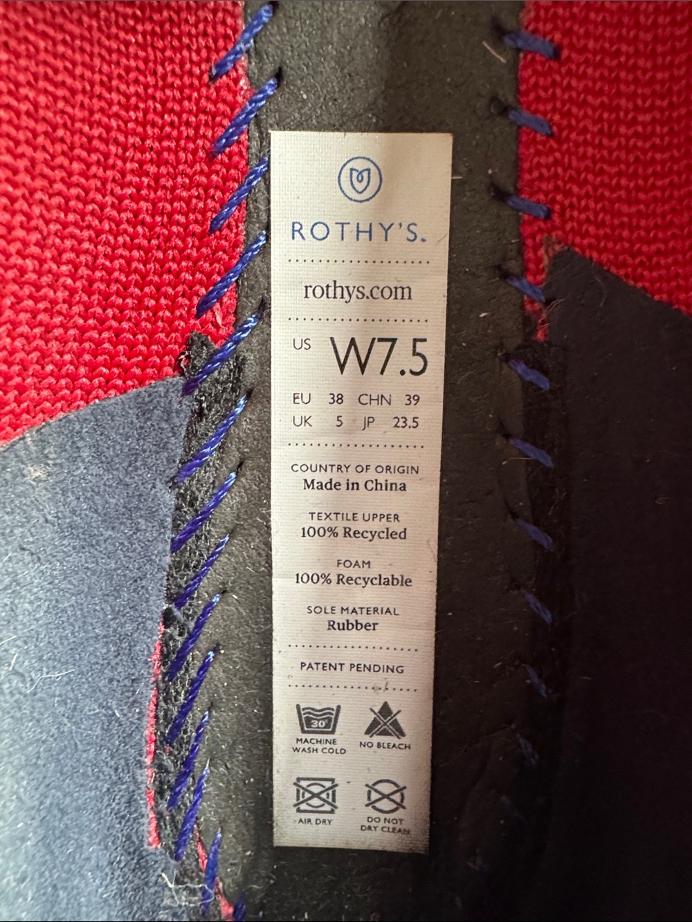 Rothy's Women's Crimson Pointed-Toe Knit Flats - Picture 4 of 4